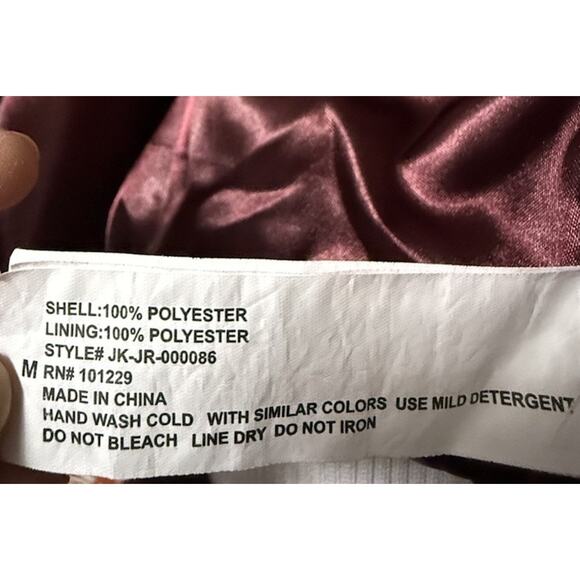 ASHLEY By 26 International Women’s Burgundy Fuzzy Jacket Size Medium - Picture 5 of 7